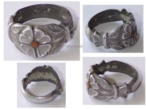 France Trench Art WW1 Patriotic soldier Soldiers Ring 4 four leaf clover Military French Army ...