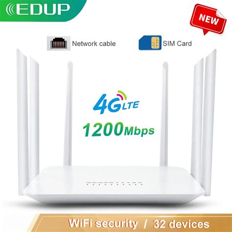 Edup 4g Wifi Router 1200mbps Wireless Wifi Router Sim Card Slot Rj45