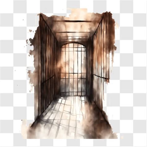 Download Empty Jail Cell Drawing with Open Doors PNG Online - Creative ...