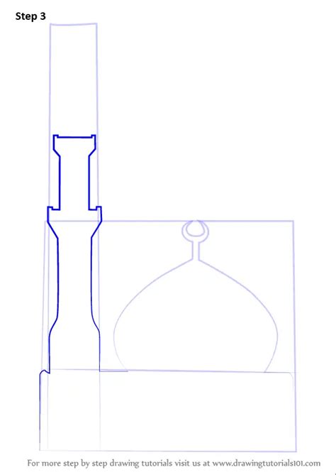 Step by Step How to Draw a Simple Mosque : DrawingTutorials101.com