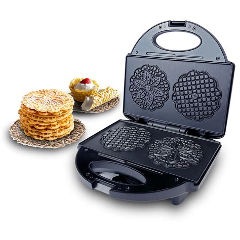 FineMade Pizzelle Maker with Non-Stick Coating, Electric Pizzelle Cookie Baker Press with ...