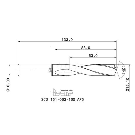 Iscar Jobber Length Drill Bit Mm Dia Deg Solid