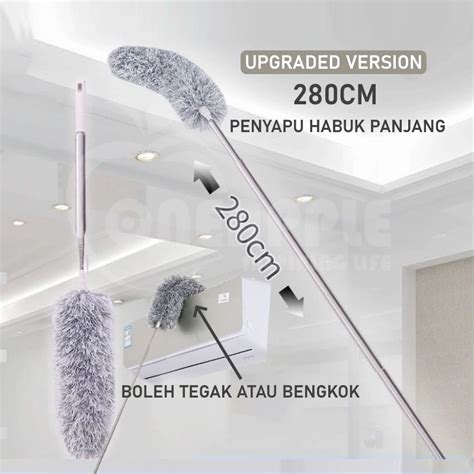 New 280cm Long Microfiber Duster With Bendable Head Bulu Ayam Extendable Expandable Scratch