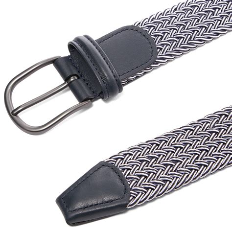 Anderson S Woven Textile Belt Navy White End