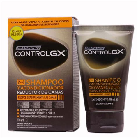 Just For Men Control Gx Champú Y Acondicionador Reductor De Canas 2 En 1 118ml Champú Colorante