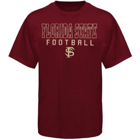 Florida State Seminoles Fsu Frame Football T Shirt Garnet