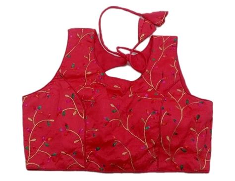 Red Stitched Sleeveless Printed Cotton Blouse Size Free Size At Rs