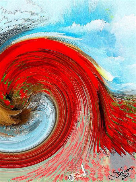 Red wave Painting by Cheryl Swenson