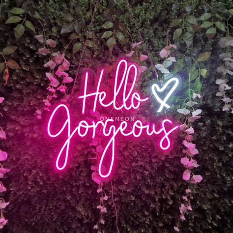 Hello Beautiful Hello Handsome Personalized Neon Signs For Wall Decor