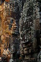 The Many Faces Of The Bayon Temple Khmer Ancient Ruins Near Angkor Wat