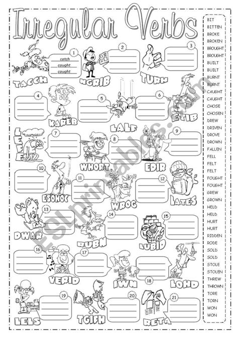 Irregular Verbs Pictionary 3 ESL Worksheet By Alenka