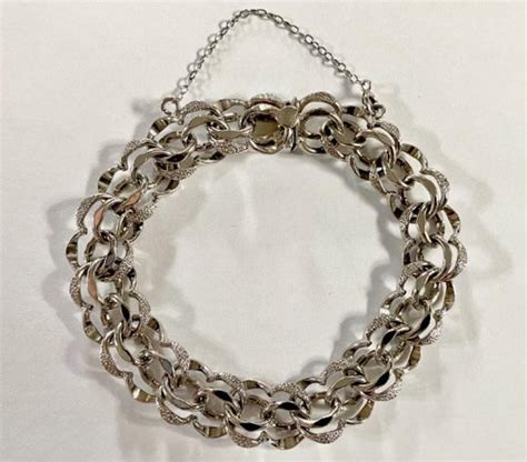 Vintage Elco Sterling Bracelet Double Curb Chain Bracelet Etsy