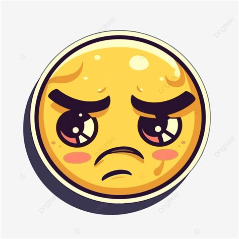 Adesivo De Emoticon De Rosto Triste E Rosto Olhos Vetor Png