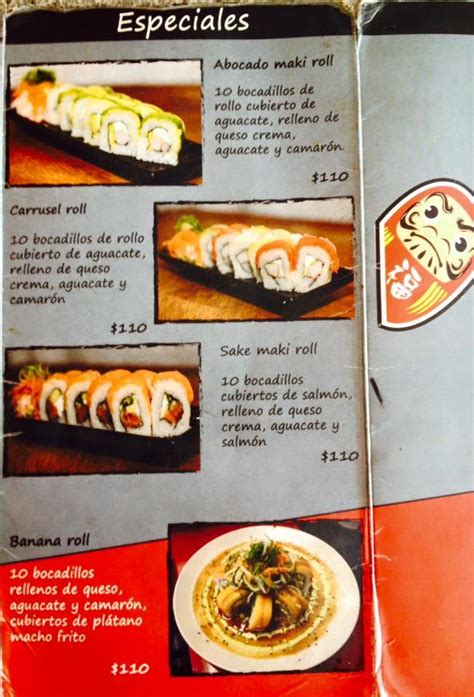 Carta De La Postal Sushi Y Teriyaki Rosarito