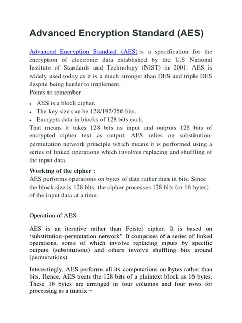 Advanced Encryption Standard | PDF | Cipher | Cyberwarfare 