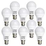 Buy 3A BRIGHT 9 Watt B22 Cool White Round DOB LED Bulb Pack Of 10