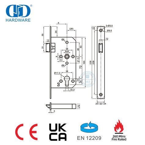 ce certification stainless steel fire rated latch bolt door lock