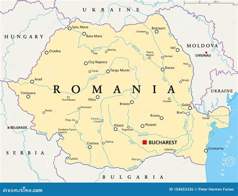 Mapa político de Rumania ilustración del vector Ilustración de