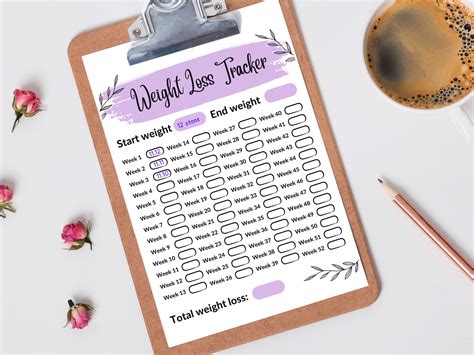 Weight Loss Tracker Printable Weight Loss Challenge Weekly Etsy Uk