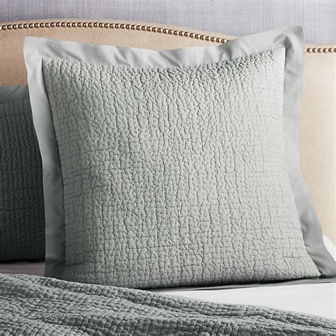 Celeste Grey Organic Cotton Standard Sham Crate And Barrel