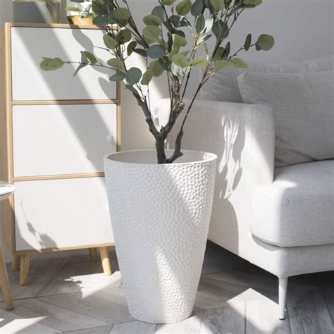 La Jolie Muse Large Outdoor Tall Planter In Indoor Tree Planter White