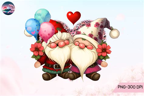 Love Gnomes Couple Valentines Gnomes Graphic By Cherry Blossom · Creative Fabrica