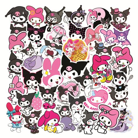 Paquete De Stickers Sanrio My Melody Kuromi 50 Piezas Decoland