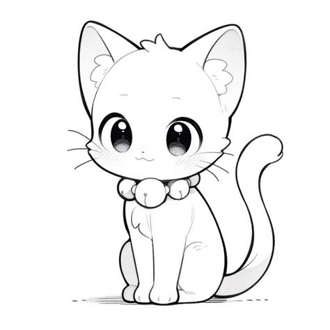 Lindo Gato Kawaii Sencillo Para Colorear Coloring Book Art Cute Easy