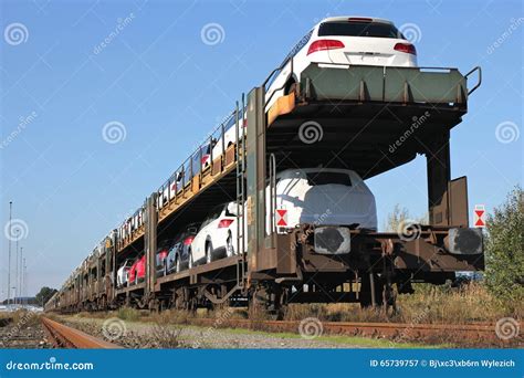 Autorack stock image. Image of freight, motor, trade - 65739757