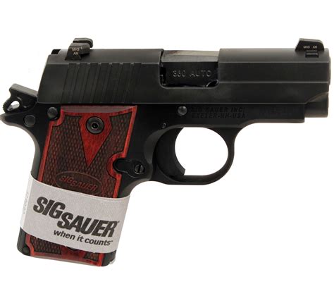 Sig Sauer P238 380 ACP Black Stainless Steel Rosewood Grip Semi ...