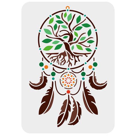 Dream Catcher Stencils 117x83 Inch Tree Of Life Stencil