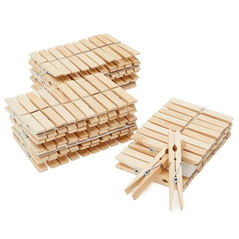 Juvale Pack Large Inch Wooden Clothespins Heavy Duty Outdoor