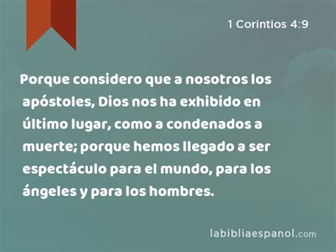 Corintios Porque Considero Que A Nosotros Los Ap Stoles Dios