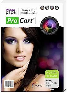 Carta Fotografica Lucida 210 G Mq Formato A4 20 Fogli Amazon It