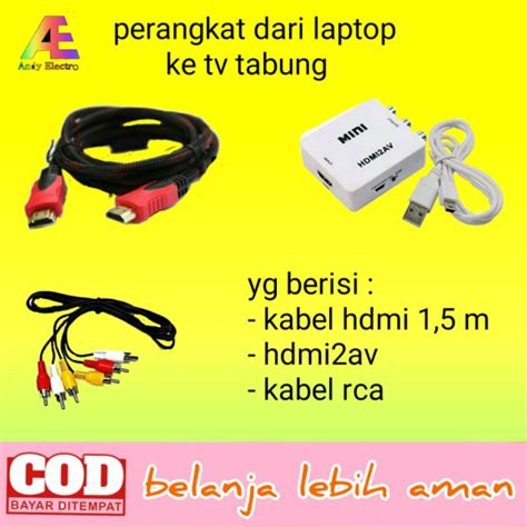 Jual Sambungan Hdmi Dari Laptop Ke Tv Tabung Hdmi Av Hdmi To Av Kabel