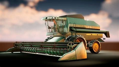 Harvester combine - farm vehicle 3D model | CGTrader