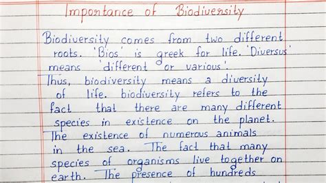 Write A Short Essay On Importance Of Biodiversity Essay Writing