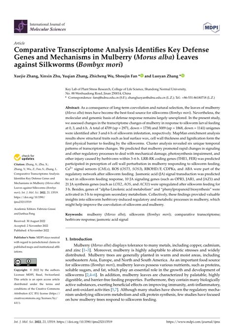 Pdf Comparative Transcriptome Analysis Identifies Key Defense Genes