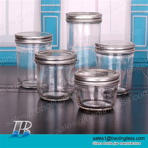 Mason Tapered Glass Jar With Silver Lid