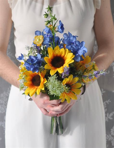 Sunflower Wedding Bouquet Bridal Flowers Sunflowers Bridal Etsy