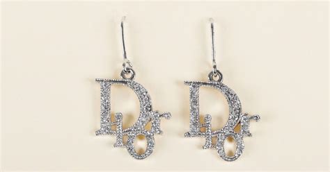 Christian Dior Rhinestone Dior Logo Earrings | Vivrelle