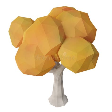 Tree Low Poly 3d Rendering Stock Photo Illustration Of Leaf Tree