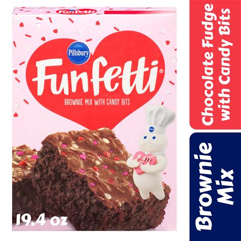 Pillsbury Funfetti Valentines Day Chocolate Fudge Brownie Mix With Candy Bits 194 Oz Box