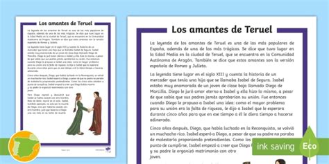 Hoja Informativa Los Amantes De Teruel Teacher Made