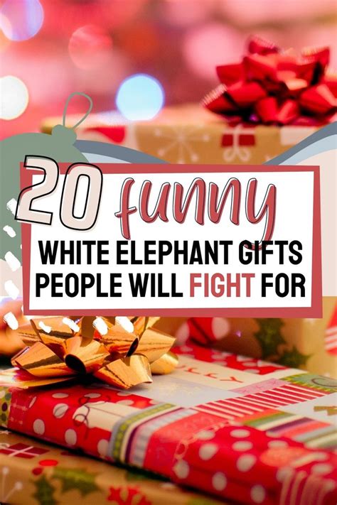 presents wrapped in wrapping paper with the words, 20 funny white ...