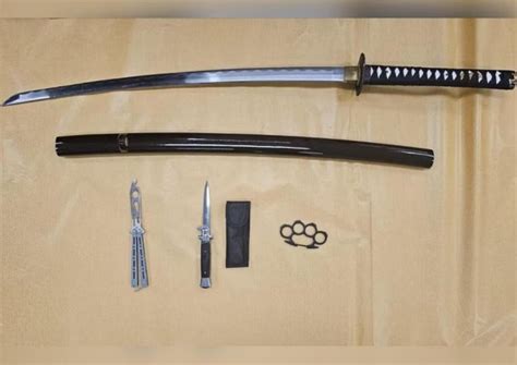 Man 49 Arrested For Wielding Samurai Sword In Public And Drug Related