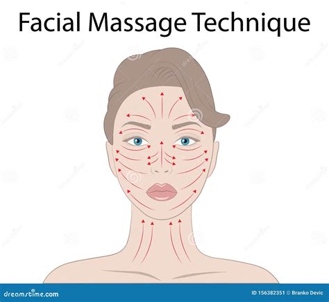 Technique De Massage Facial Et Points Shiatsu Illustration Vectorielle