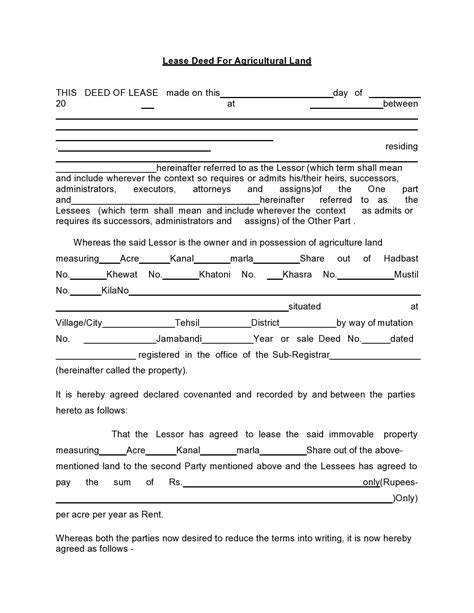 Farm Lease Agreement Template