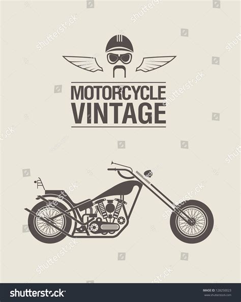 Vector Illustration Of A Stylised Vintage Motorcycle