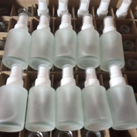 Pcs Ml Frosted Perfume Glass Bottle Empty Black White Sprayer